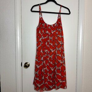 Vintage Mod Pattern Babydoll Dress Orange Abstract Dress